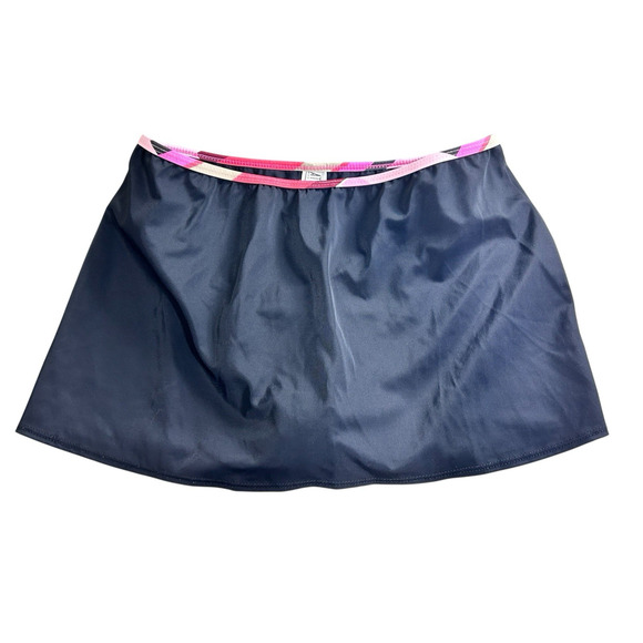 Athena Black Swim Skirt Sz 12 Swimwear Colorful Waist Swim Bottoms - Picture 6 of 6